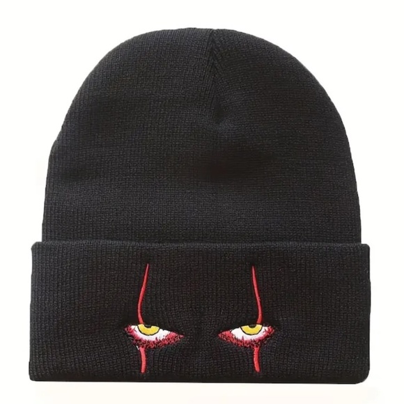 Other - Pennywise Scary Clown Black Toboggan Beanie Hat Soft Stretch Unisex